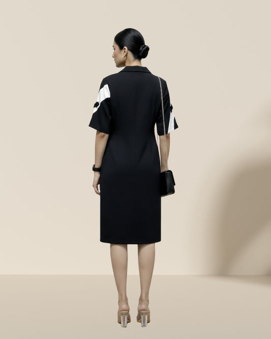 Omg colour block dress black
