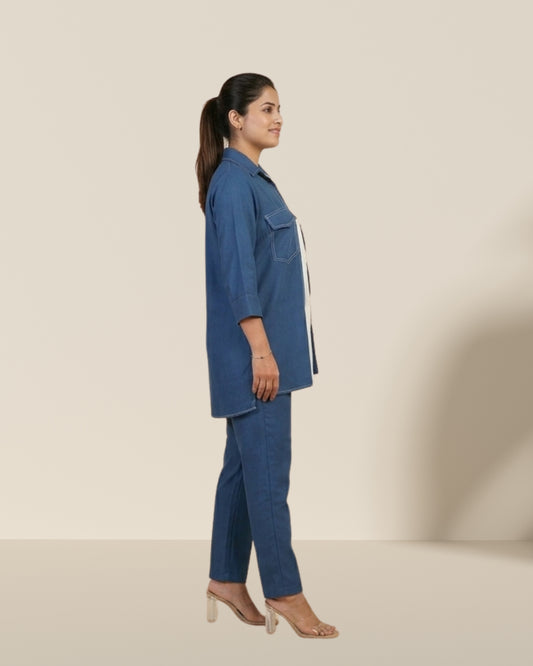Blue Heart denim co-ord set