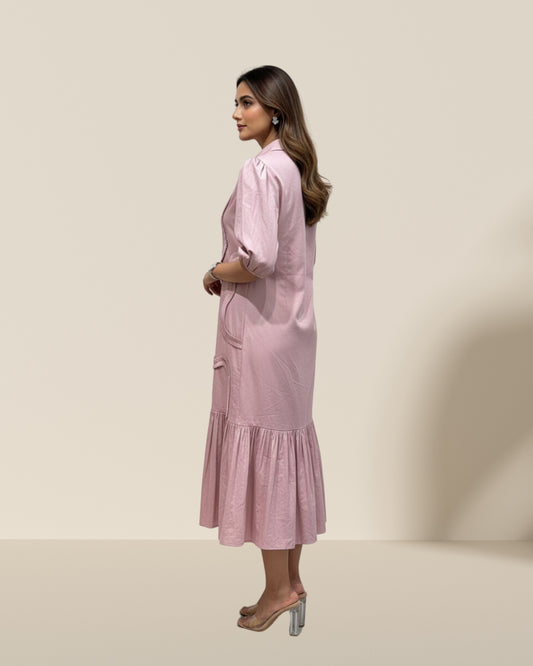 Pleated pink dress