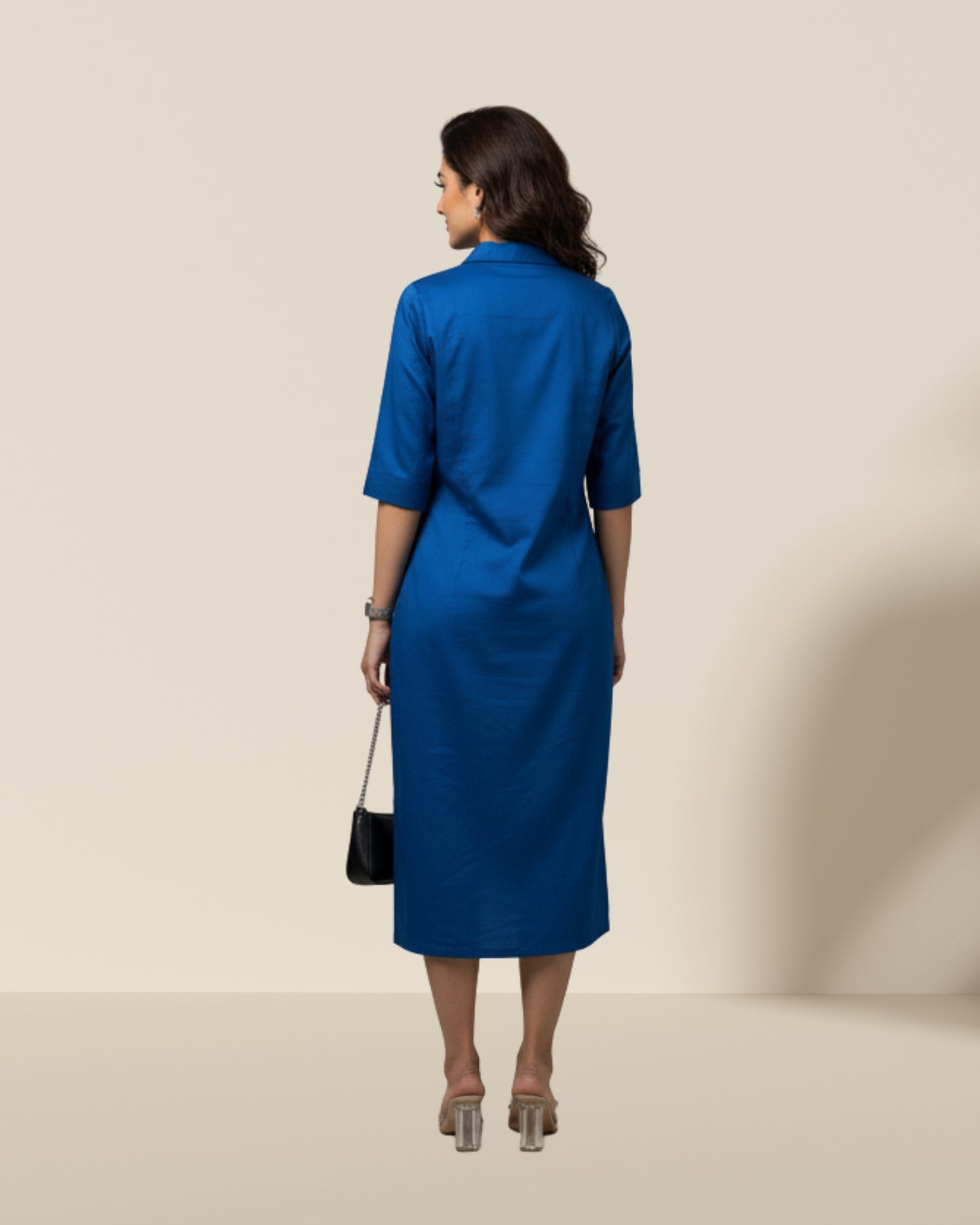 Blue floral cutwork dress