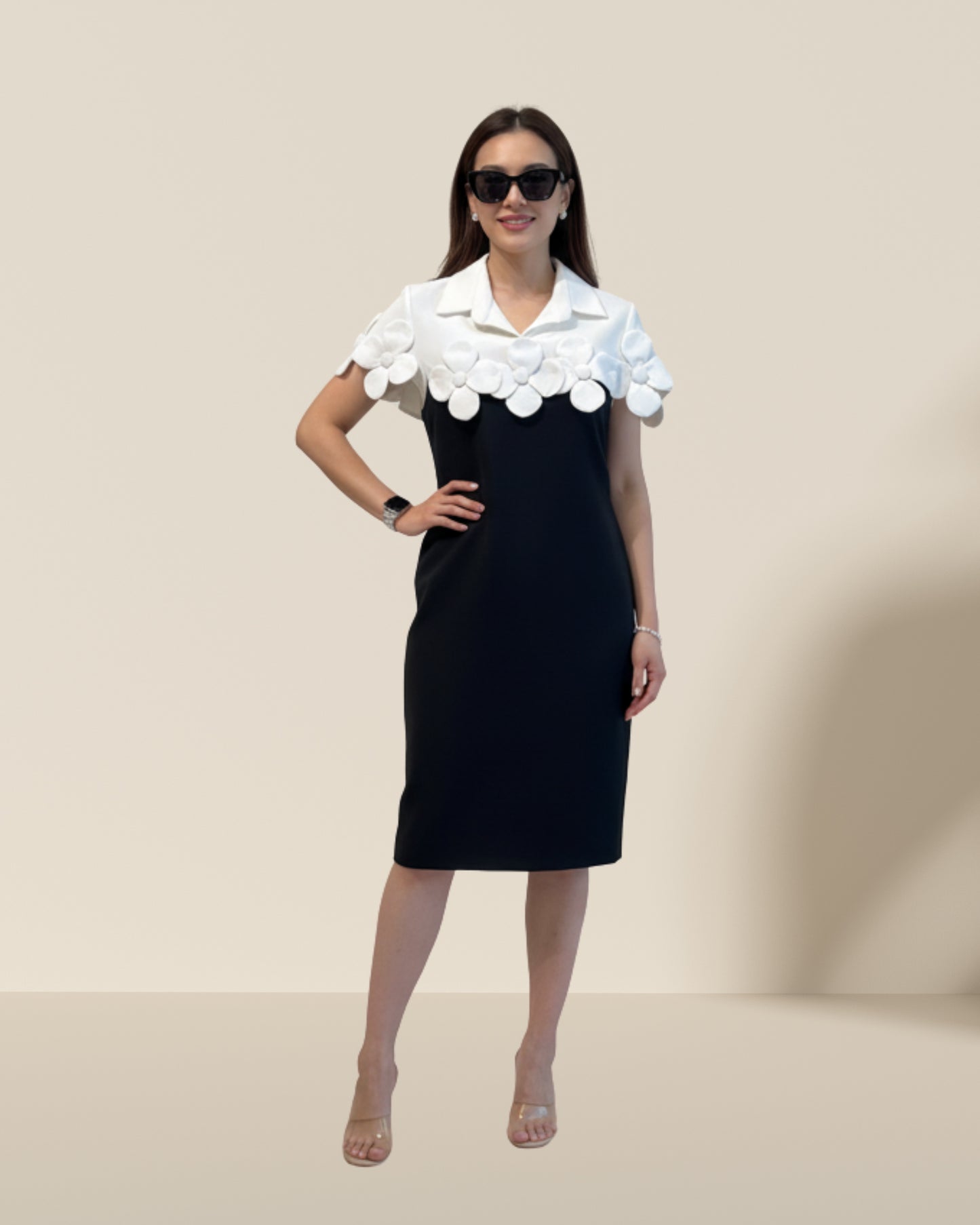 Flower 3D black dress
