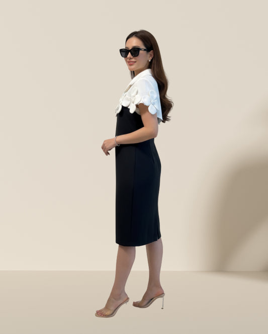 Flower 3D black dress