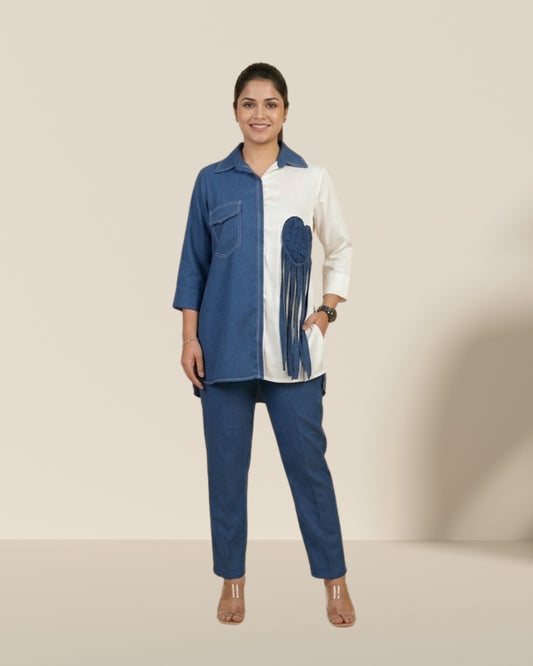 Blue Heart denim co-ord set