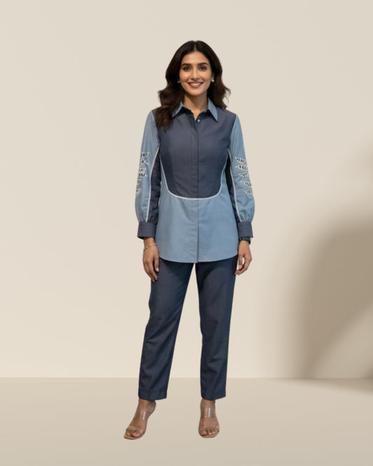 Muse cutwork grey co-ord set