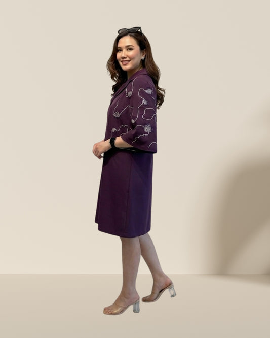 Noa cape purple dress