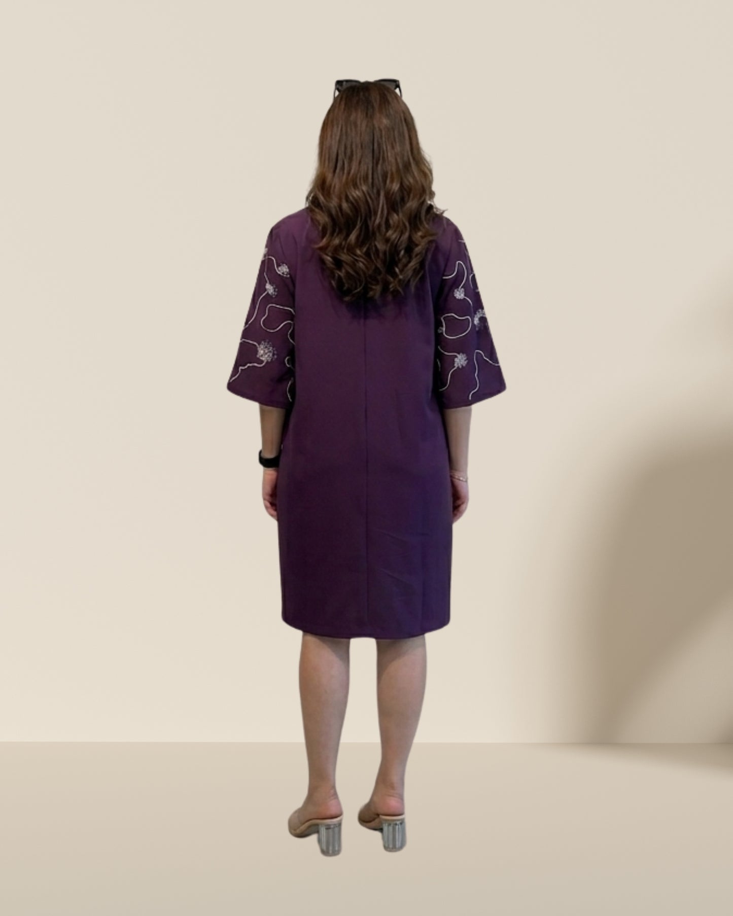 Noa cape purple dress