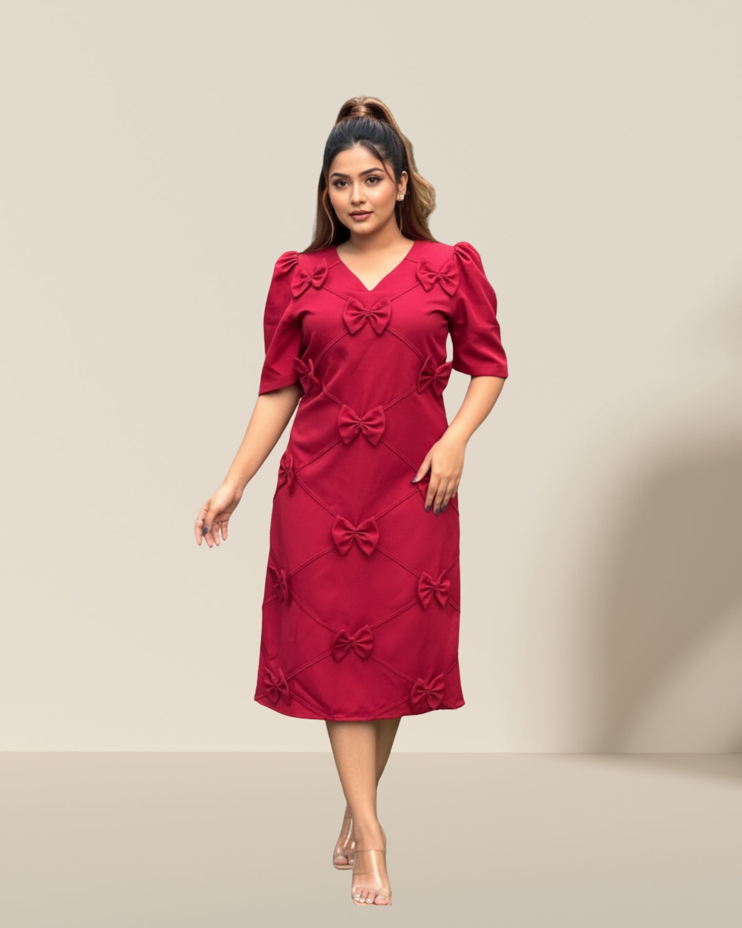 Bow dress red