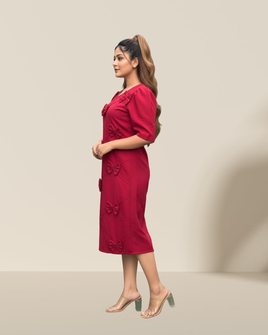 Bow dress red