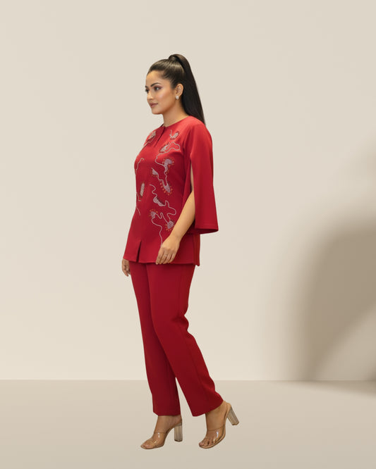 Noa couture red co-ord set