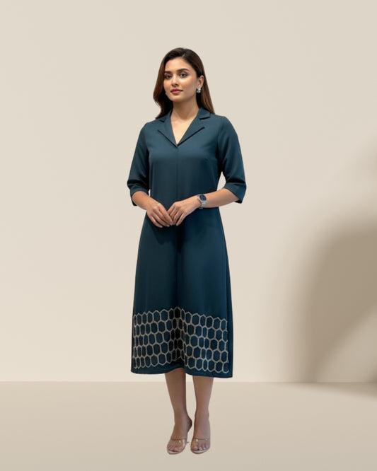 Hexagon dress green