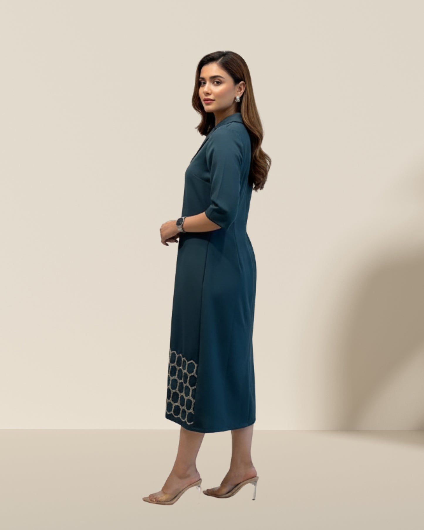 Hexagon dress green
