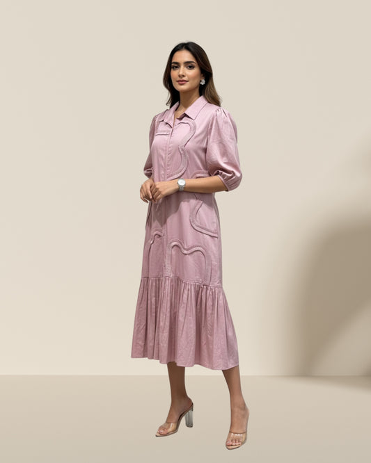 Pleated pink dress