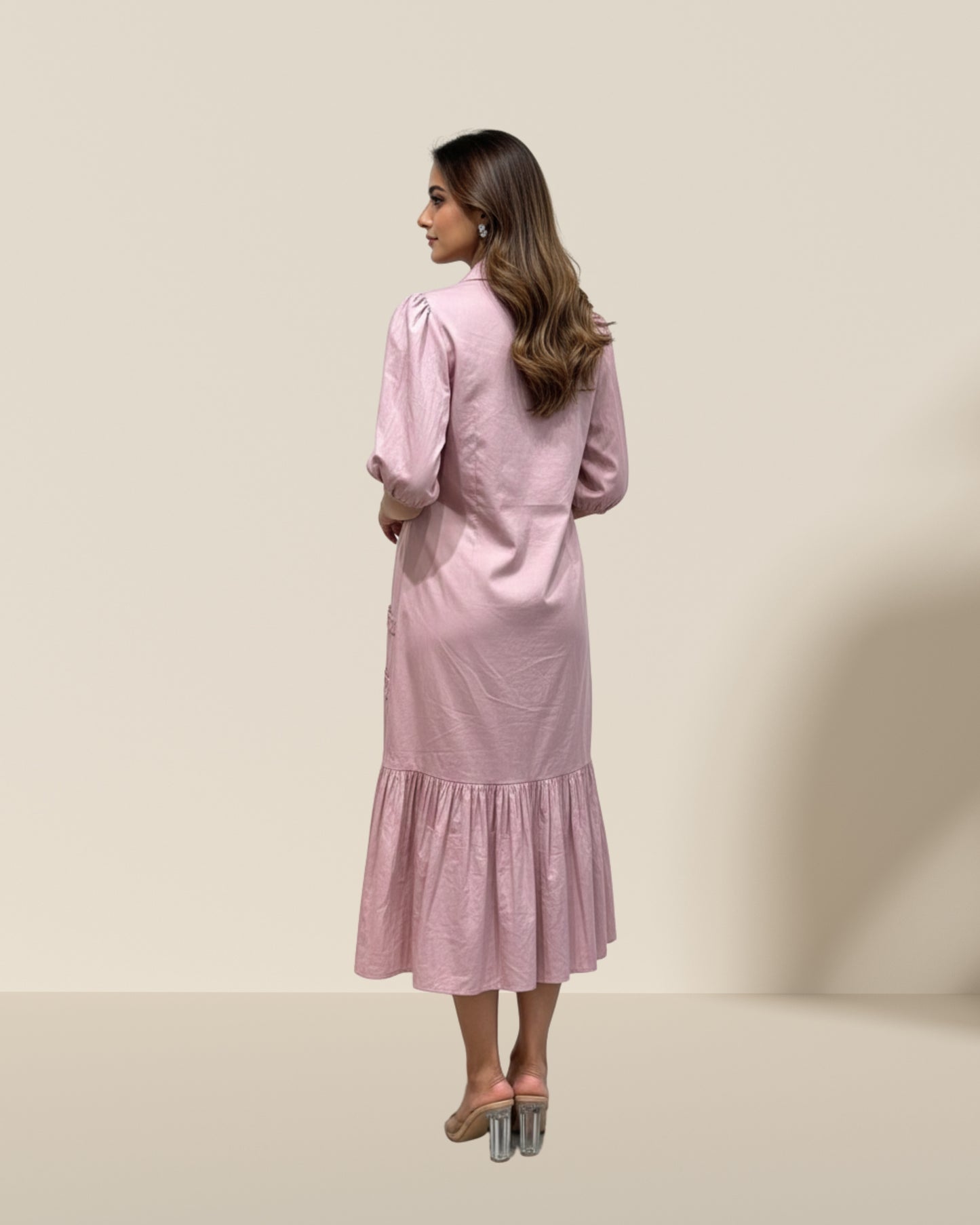 Pleated pink dress