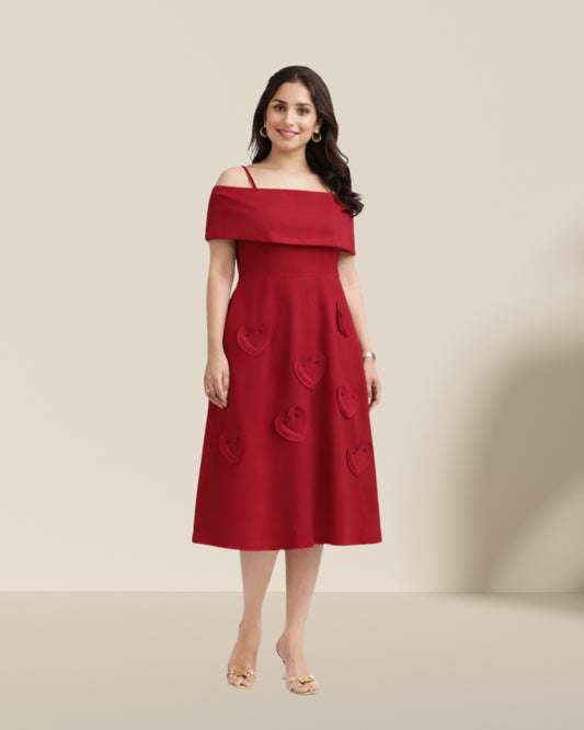 Emily heart dress red