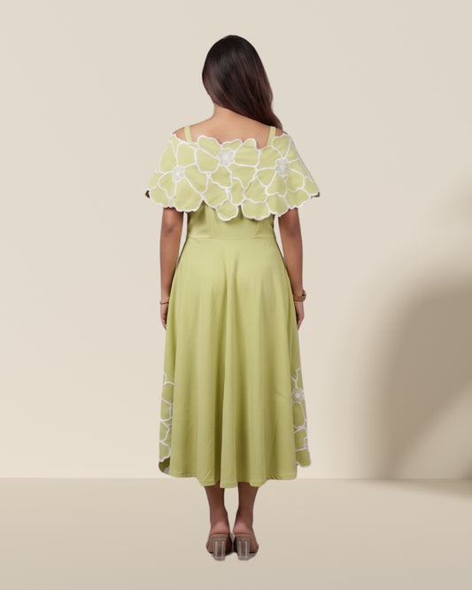 Green Petal Glow Dress