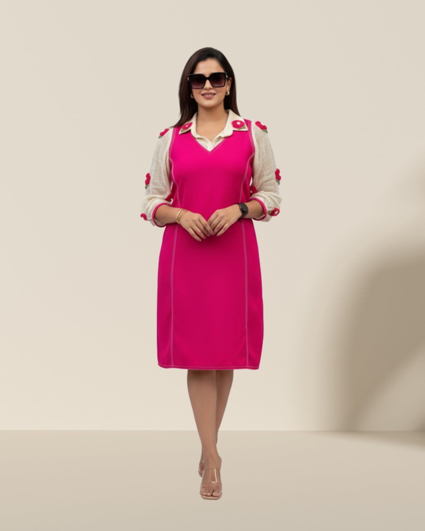 Hot pink flower dress