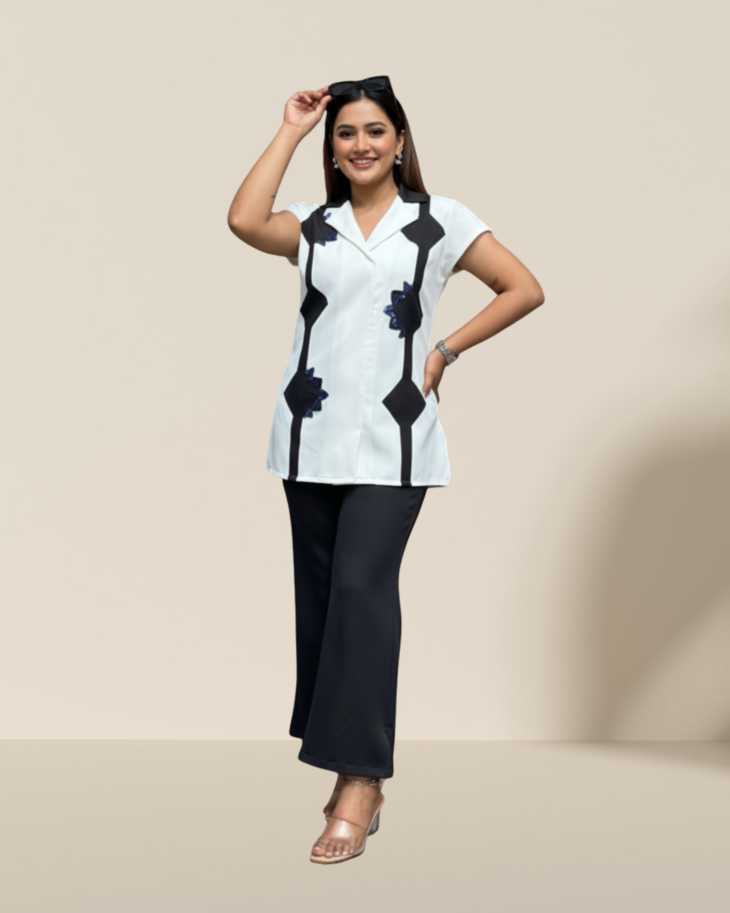 Frayline black and white co-ord set