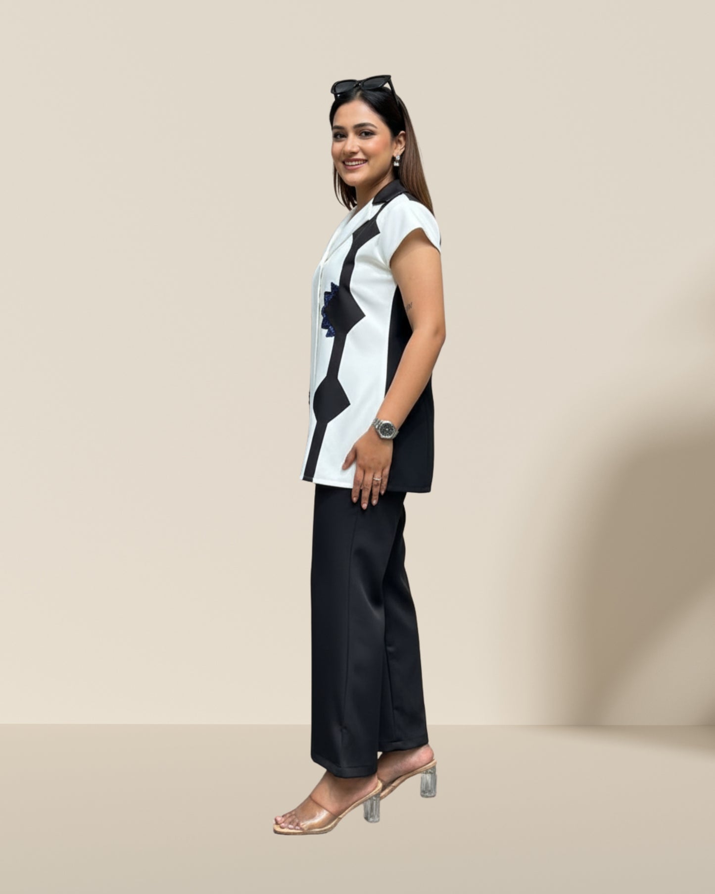 Frayline black and white co-ord set