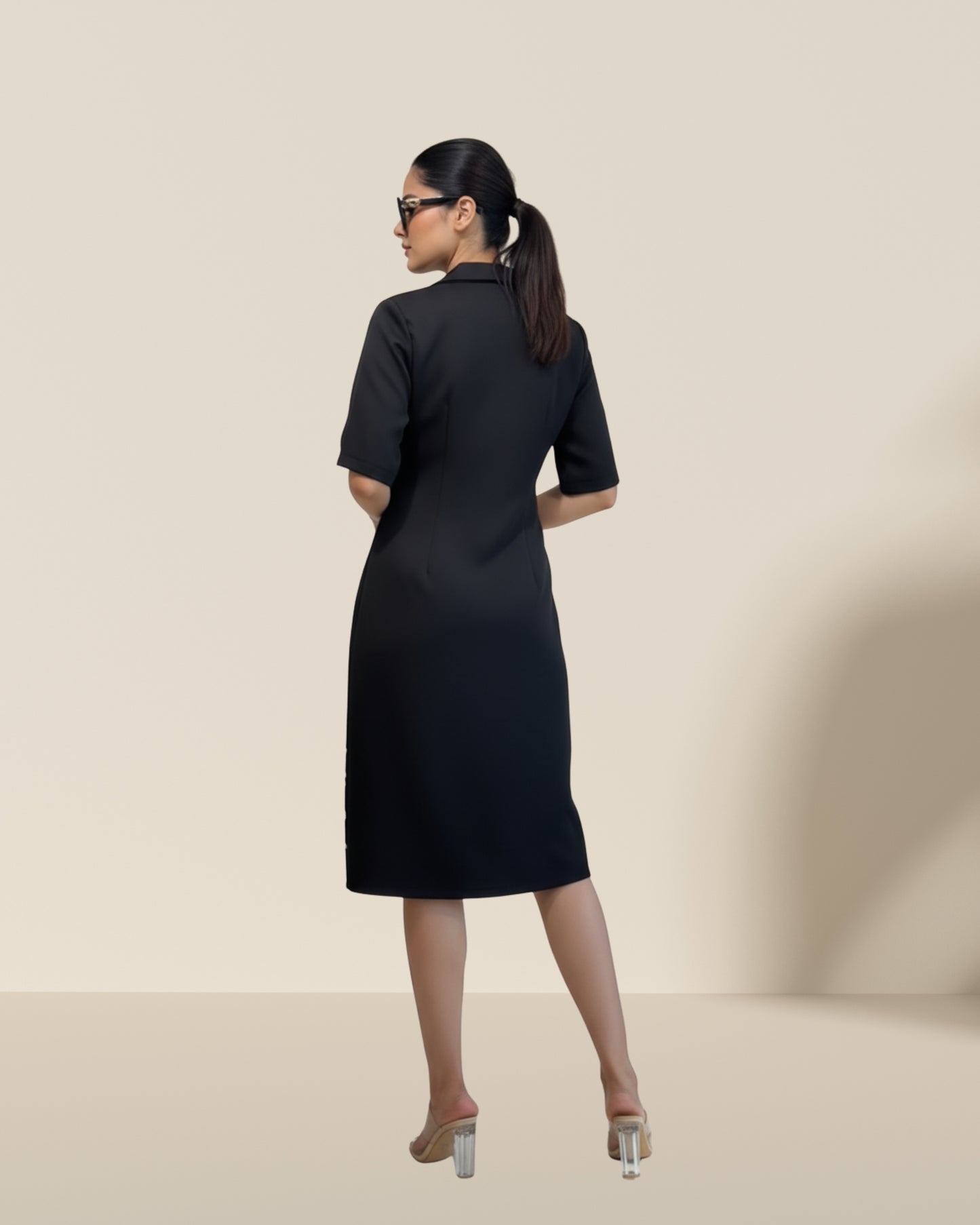 Hexagon black dress