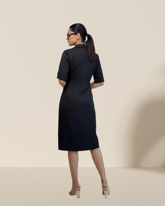 Hexagon black dress